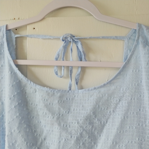 Eloquii Long Sleeve Swiss Dot Baby Doll Tiered Dress SZ 18 - Picture 4 of 14